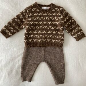Zara baby boy outfit, brown , 3-6 months. New .